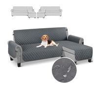 Sofa Slipcover, L Shape Sofa Cover Sectional Couch Cover Chaise Lounge Slip Cover Reversible Sofa Cover Furniture Protector Cover for Pets Kids Children Dog Cat (Dark Grey, Small)