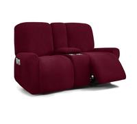 Sofa Slipcovers 8-Piece Set - Dual Reclining Couch Covers with Middle Console, Washable Recliner Protector for 2 Seat Sofas, Easy to Install and Clean