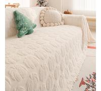 Sofa Slipcovers Rabbit Plush, Non-Slip Pet Friendly Couch for Dogs Cats, Thick Washable Furniture Protector Style-B 180x360cm/71x141in