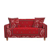 Sofa Slipcovers Settee Couch Sets, Chickwin 3D Bohemia Paisley Nordic Style Color Washable Removable Stretch Fabric Elastic Pet Protector Chair Slipcovers for Sofas Home Decor (Red,2 Seater)