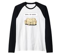 Sofa So Good Funny Couch Pun Cute Relaxing Homebody Raglan Baseball Tee
