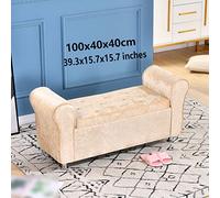 Sofa Stool Footrest,bed End Stool,Contemparory Rolled Arm Storage Bench with Arms,Ice Velvet Fabric Storage Ottoman Bench,Modern Tufted Bed Bench Entryway Shoe Bench 39.3x15.7x15.7 Inch