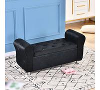 Sofa Stool Footrest,bed End Stool,Contemparory Rolled Arm Storage Bench with Arms,Ice Velvet Fabric Storage Ottoman Bench,Modern Tufted Bed Bench Entryway Shoe Bench 39.3x15.7x15.7 Inch