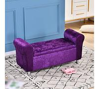 Sofa Stool Footrest,bed End Stool,Contemparory Rolled Arm Storage Bench with Arms,Ice Velvet Fabric Storage Ottoman Bench,Modern Tufted Bed Bench Entryway Shoe Bench 39.3x15.7x15.7 Inch