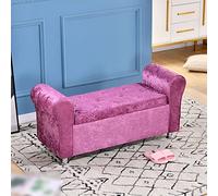 Sofa Stool Footrest,bed End Stool,Contemparory Rolled Arm Storage Bench with Arms,Ice Velvet Fabric Storage Ottoman Bench,Modern Tufted Bed Bench Entryway Shoe Bench 39.3x15.7x15.7 Inch