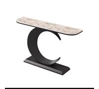 Sofa Table Console Table-Hallway Console Table, Stone Slab Entryway Table, Narrow Entrance Sofa Tables, Slim Couch Tables Metal Bracket for Living Room,（Black,80x30x80cm）