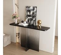 Sofa Table Console Table-Modern Solid Wood Console Table with Acrylic Legs, Narrow Sofa Table for Living Room, Entryway, Hallway Decor,（Black-a,140CM/55.1in）