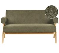 Beliani Sofa 2 Seater Tamre Boucle Green/ Light Brown
