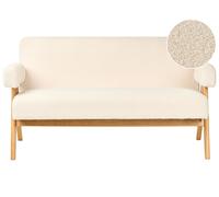Beliani Sofa 2 Seater Tamre Boucle Off-White/ Light Brown