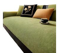 Sofa Throw l Shape Herringbone Chenille Sofa Cover 1/2/3/4 Seater Furniture Protector for Living Room, Non-Slip for Loveseat, Couches | Pet Friendly Washable(Green,Single Seat Set (4pcs))