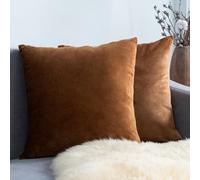 Sofa Throw Pillow Covers Set Of 2 Pillow Cases Velvet Decorative Soft Pillow Cover Lumbar Cushion Case With Zip Couch Pillowcases For Sofa Bed Home Decorative(Elephant Curry,60x60 cm Set of 2)