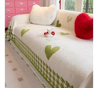 Sofa Throws Large 3 Seater, L Shape Plush Couch Protector for Dogs Pets, Washable Home Decor Sectional Compassion Sofa Furniture Protector Green 180x230cm/70.87x90.55in