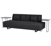 Sofa 3 Seater SOKNA with Tables Fabric Black