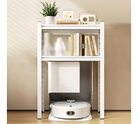 SOFACHEN Robot Vacuum Stand Cabinet, End Table for Robot Vacuum's Nest House, Adjustable height, Multi-Functional Fish Tank Stand for Living Room, Bedroom, Bathroom, Balcony(White,50x30x80cm)