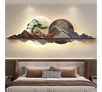 SOFACHEN Wall Hanging Decor with LED Light,Plug-in Power Supply 3D Wall Art Decor, Frameless design, Modern crystal porcelain wall decor For Living Room, Entrance, Bedroom(Color E,180cm)