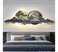 SOFACHEN Wall Hanging Decor with LED Light,Plug-in Power Supply 3D Wall Art Decor, Frameless design, Modern crystal porcelain wall decor For Living Room, Entrance, Bedroom(Color C,150cm)