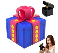 sofarefinish 3.14" Width Annoying Gift Box, Prank Screw Box, 3D Printed, Hilarious Money Card Container (Blue Annoying Box with Pop Up Finger Surprise)