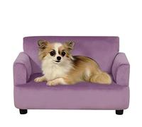 Sofas and Chairs for Dog, Pet Sofa Bed with Wooden Frame,Cat Bed with Velvet Fabric, Cat Sofa Chair for Small Animal Using (purple)