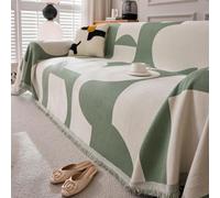 Sofas Throws Large 1/2/3/4 Seater Extra Large Chenille Bedroom Double Bed Blanket Throws King Size Blankets For Beds Double Non Slip Throw Cover Sofa Blankets For Living Room (Green, 180x260 cm)