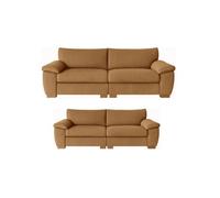 SOFASELECTIONUK LTD Amalfi 3+2 Seater Split Sofa Soft Fabric In Beige