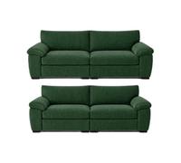 Sofaselectionuk Ltd Amalfi 3+2 Seater Split Sofa Soft Fabric In Green