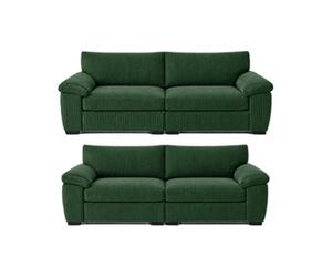 Sofaselectionuk Ltd Amalfi 3+2 Seater Split Sofa Soft Fabric In Green