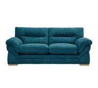 Sofaselectionuk Ltd Amalfi 3 Seater Claude Sofa Modern Plush Fabric In Blue
