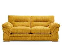 Sofaselectionuk Ltd Amalfi 3 Seater Claude Sofa Modern Plush Fabric In Mustard