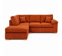 Sofaselectionuk Ltd Amalfi Left Hand 4 Seater Corner Sofa In Orange Fabric With Foam Seating & Modern Design