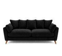 Sofaselectionuk Ltd Harlow Jumbo Cord 3 Seater Sofa, Modern Tailored Design In Black