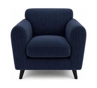 Sofaselectionuk Ltd Harlow Jumbo Cord Cuddle Chair, Modern Tailored Wide Armchair In Blue