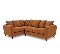 Sofaselectionuk Ltd Harlow Jumbo Cord Left Hand Dual Arm Corner Sofa, Modern Design In Beige