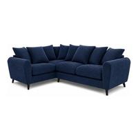 Sofaselectionuk Ltd Harlow Jumbo Cord Left Hand Dual Arm Corner Sofa, Modern Design In Blue