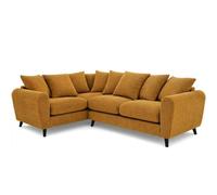 Sofaselectionuk Ltd Harlow Jumbo Cord Left Hand Dual Arm Corner Sofa, Modern Design In Mustard