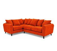 Sofaselectionuk Ltd Harlow Jumbo Cord Left Hand Dual Arm Corner Sofa, Modern Design In Orange
