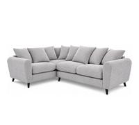 Sofaselectionuk Ltd Harlow Jumbo Cord Left Hand Dual Arm Corner Sofa, Modern Design In Silver