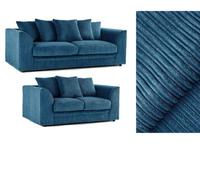 Sofaselectionuk Ltd Jumbo Cord 3+2 Seater Sofa Set Supreme Comfort Duo In Blue Colour,soft Cord Upholstery For Stylish Living And Relaxation.