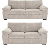 Sofaselectionuk Ltd Jumbo Cord Amalfi 3+2 Seater Sofa In Cream Colour