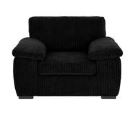 Sofaselectionuk Ltd Jumbo Cord Amalfi Arm Chair In Black Colour