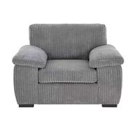Sofaselectionuk Ltd Jumbo Cord Amalfi Arm Chair In Grey Colour With Memory Foam Seating