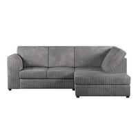 Sofaselectionuk Ltd Jumbo Cord High Back Right Hand 4 Seater Corner Sofa Luxury Comfort & Modern Style In Grey