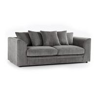 Sofaselectionuk Ltd Jumbo Cord Scatter Back 3 Seater Sofa In Grey