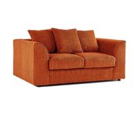 Sofaselectionuk Ltd Sofa Selection Jumbo Cord Scatter Back 2 Seater Sofa In Orange Colour Cozy Compact Sofa With Soft Cord Fabric And Cushions
