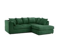 Sofaselectionuk Ltd Sofa Selection Jumbo Cord Scatter Back L Shape 4 Seater Right Hand Sofa In Green Cozy Corner Sofa With Soft Cord Fabric