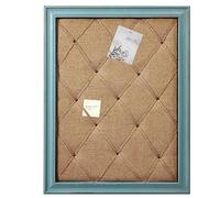 SOFE 21x27 Blue Framed Fabric Bulletin Board with Ribbon, Large Note Board | Vision Photo Display Board, Pinboard Wall Organizer, Decorative Note Message Memo, Home Office Room Decor Accent