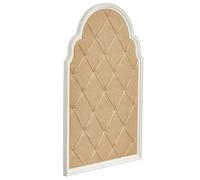 SOFE 36x24 Arched Fabric Bulletin Board with Ribbon, White Framed | Large Pin Memo Board, Picture Message Display, Office Home Bedroom Wall Organizer, Farmhouse Decorative Notice Accent