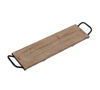 SOFE Rustic 25" Long Narrow Wood Serving Tray with Handles | Large Decorative Centerpiece Tray for Kitchen Counter, Farmhouse Wooden Board for Candles & Coffee Table Decor, Housewarming