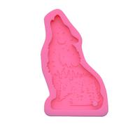 SOFEA Hanging Pendant, Shiny Wolf Keychain Epoxy Resin Mold Necklace Pendant DIY Crafts Silicone Mould