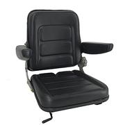 SOFEDY Universal Forklift Seat PVC Tractor Seat, Adjustable Mower Seat Foldable Seat Including Armrests&Seat Switch, 15.4" x 15" x 18.9" Skid Steer Seat Fit Forklift, Tractor, Skid Loader -Black