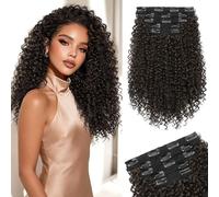 Sofeiyan 5 Pcs Curly Hair Extension,16 Inch 100％ Pure Protein Silk Clip in Hair Extensions for Women,Synthetic Kinky Hairpieces for Daily Parties Work Prom Use,Honey Blonde